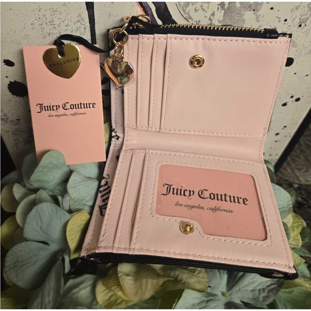 Juicy Couture Black Quilted Card Holder with Gold Details - Picture 4 of 5